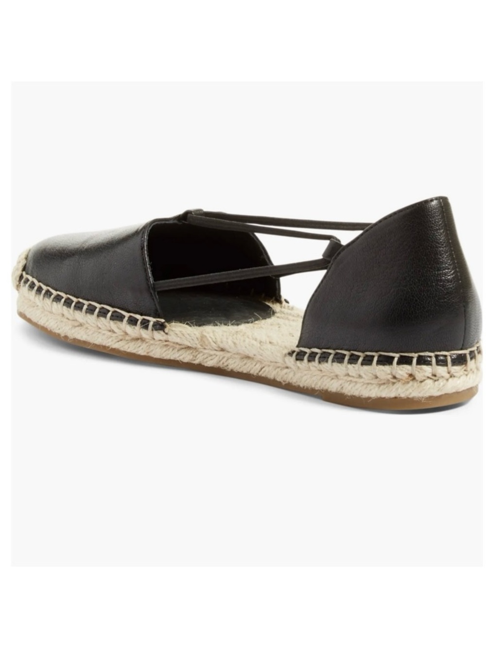 Eileen Fisher Lee Espadrille Flats Black Leather Slip-On Mimimalist Shoes Sz 7 - Picture 5 of 16